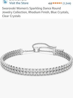 Swarovski Rhodium Clear Crystal Double-Row Slider Bracelet
